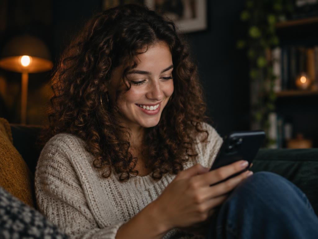 Person reading reviews on a phone